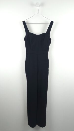 Sort ærme-løs jumpsuit med åben ryg fra H&M, Str. 36