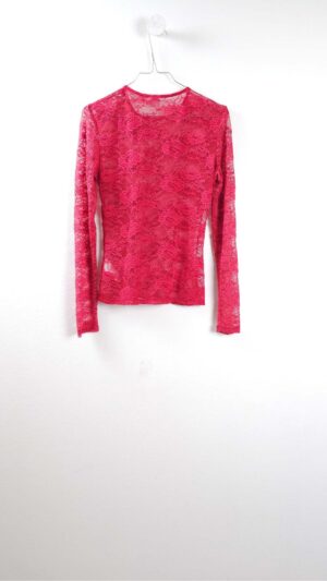 Alternative view of Rød blondebluse med lange ærmer fra Gina Tricot, Str. S