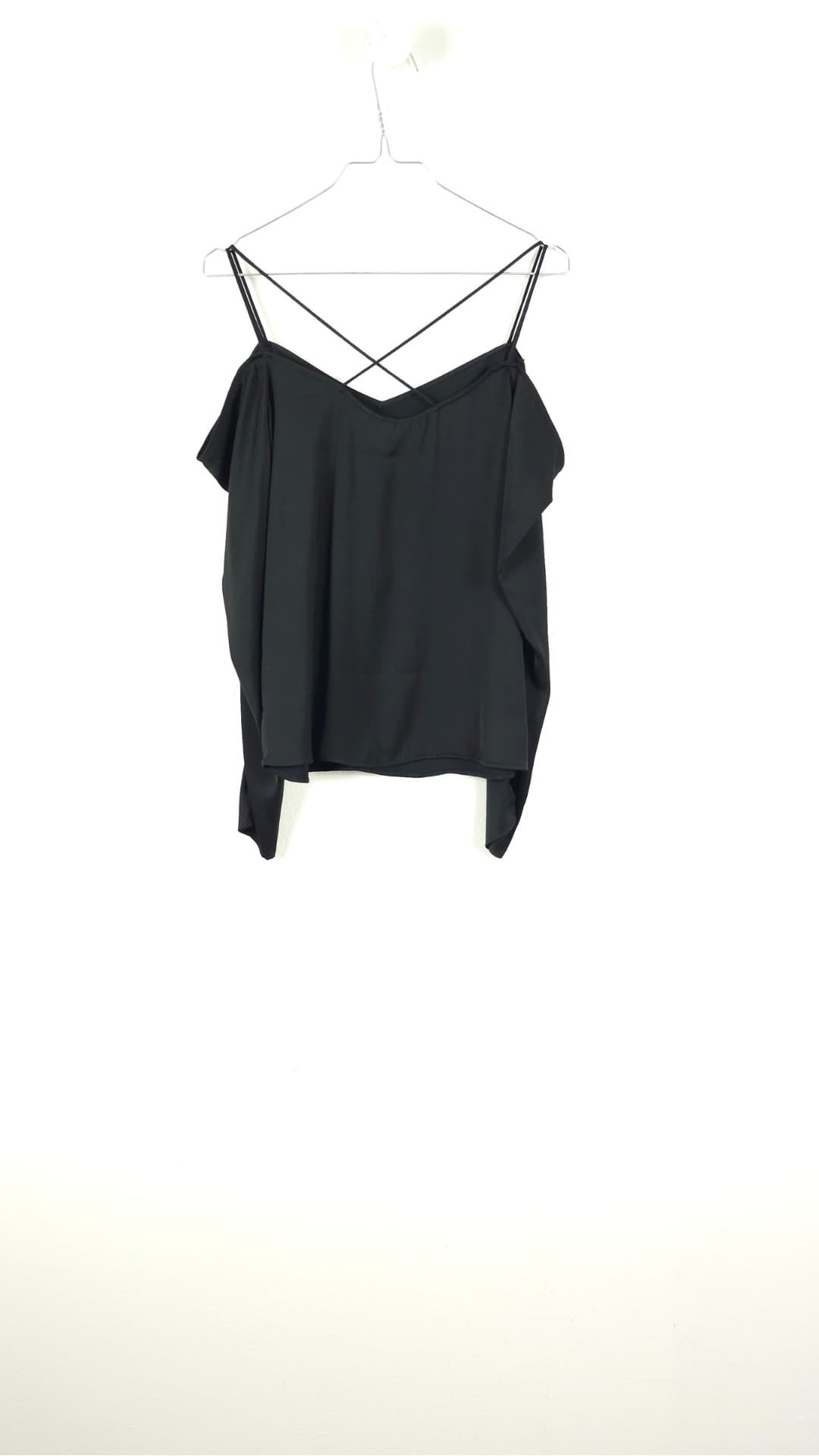 Sort bluse med længe ærmer og åben skulder fra H&M, Str. 36 - Billede 2