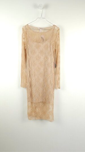 Beige blondekjole med underkjole fra Forever21, Str. L