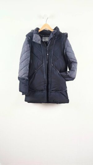 Sort/grå vinterjakke med hoodie fra Cecil, Str. S