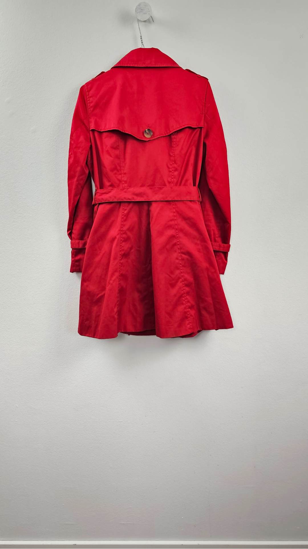 Rød trenchcoat med bælte fra H&M, Str. 38 - Billede 5