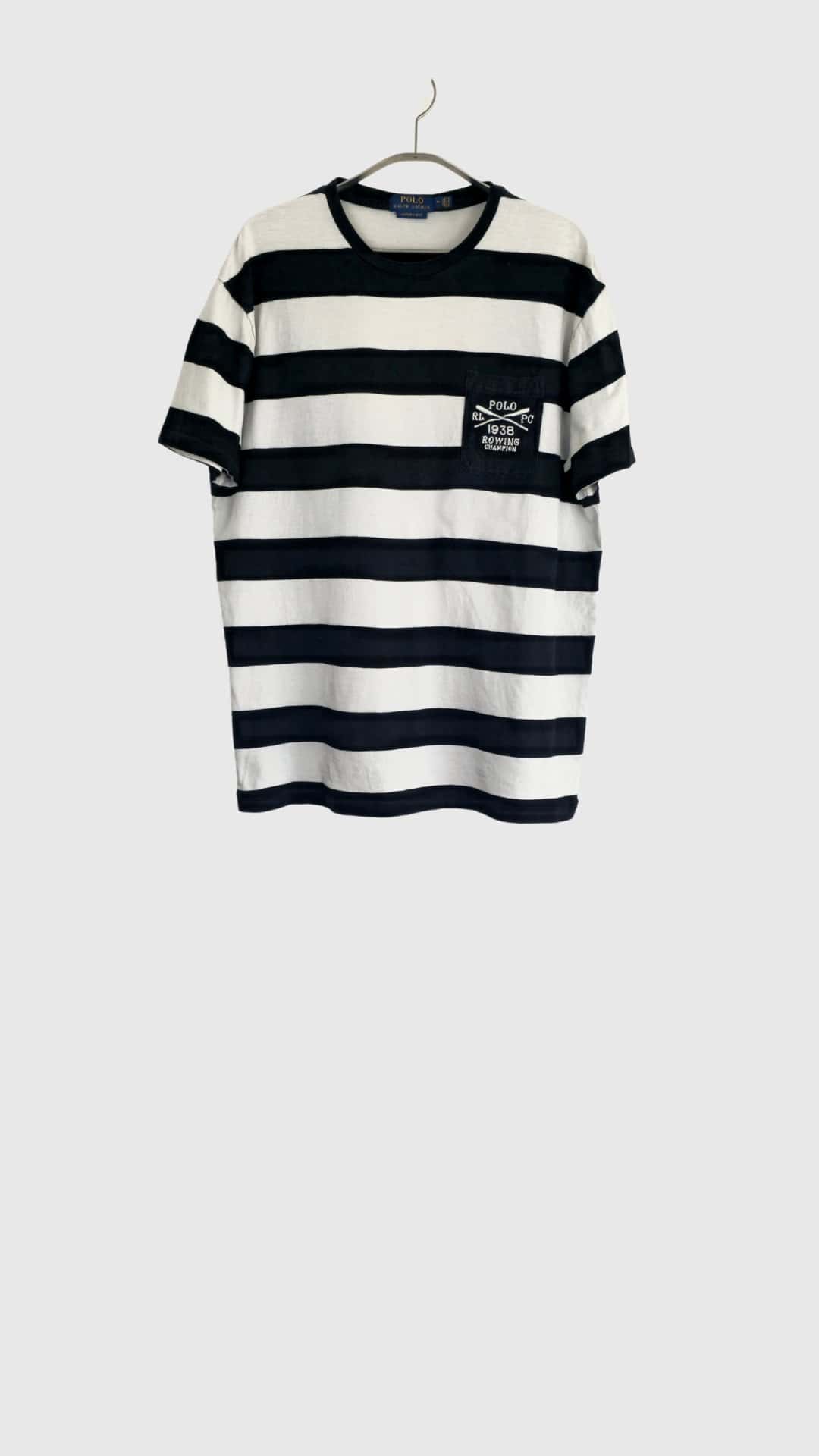 Sort/hvid stribet t-shirt fra Polo Ralph Lauren, Str. M - Billede 2