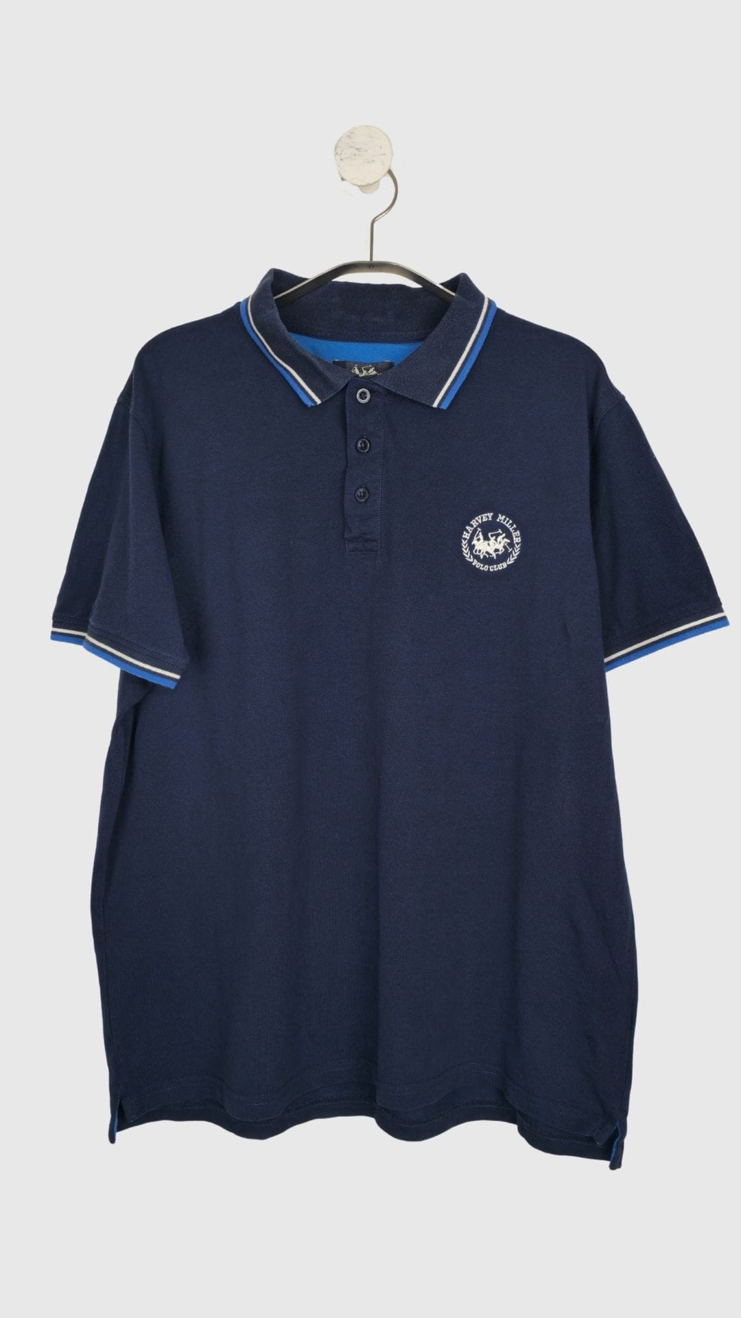 Blå polo t-shirt fra Harvey Miller, Str. XL
