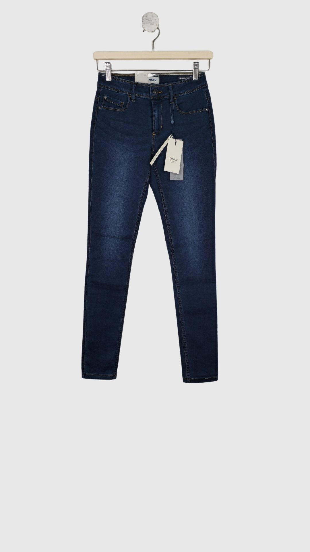 Mørkeblå skinny fit jeans fra Only, Str. S/32 - Billede 2