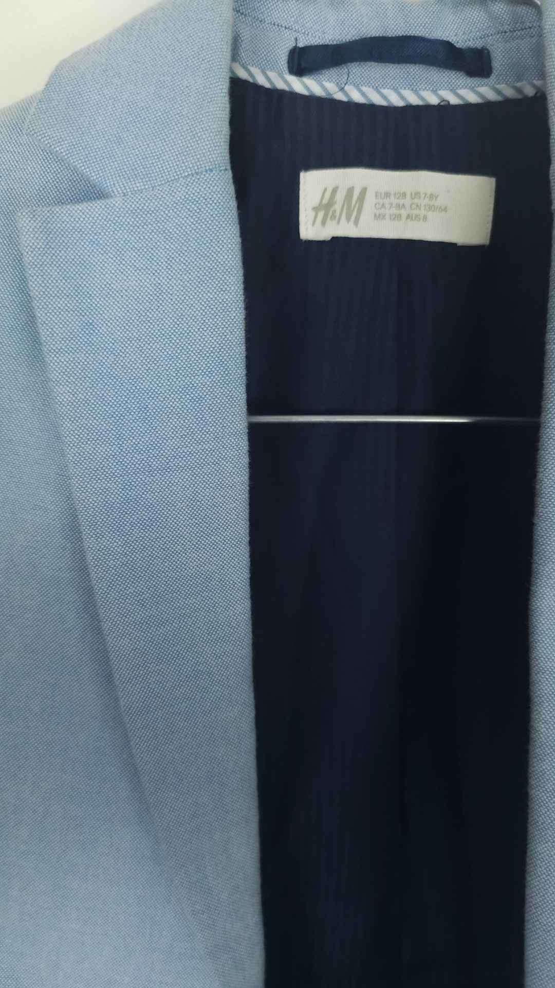 Lyseblå blazer fra H&M, Str. 128 eller 7/8 år - Billede 3